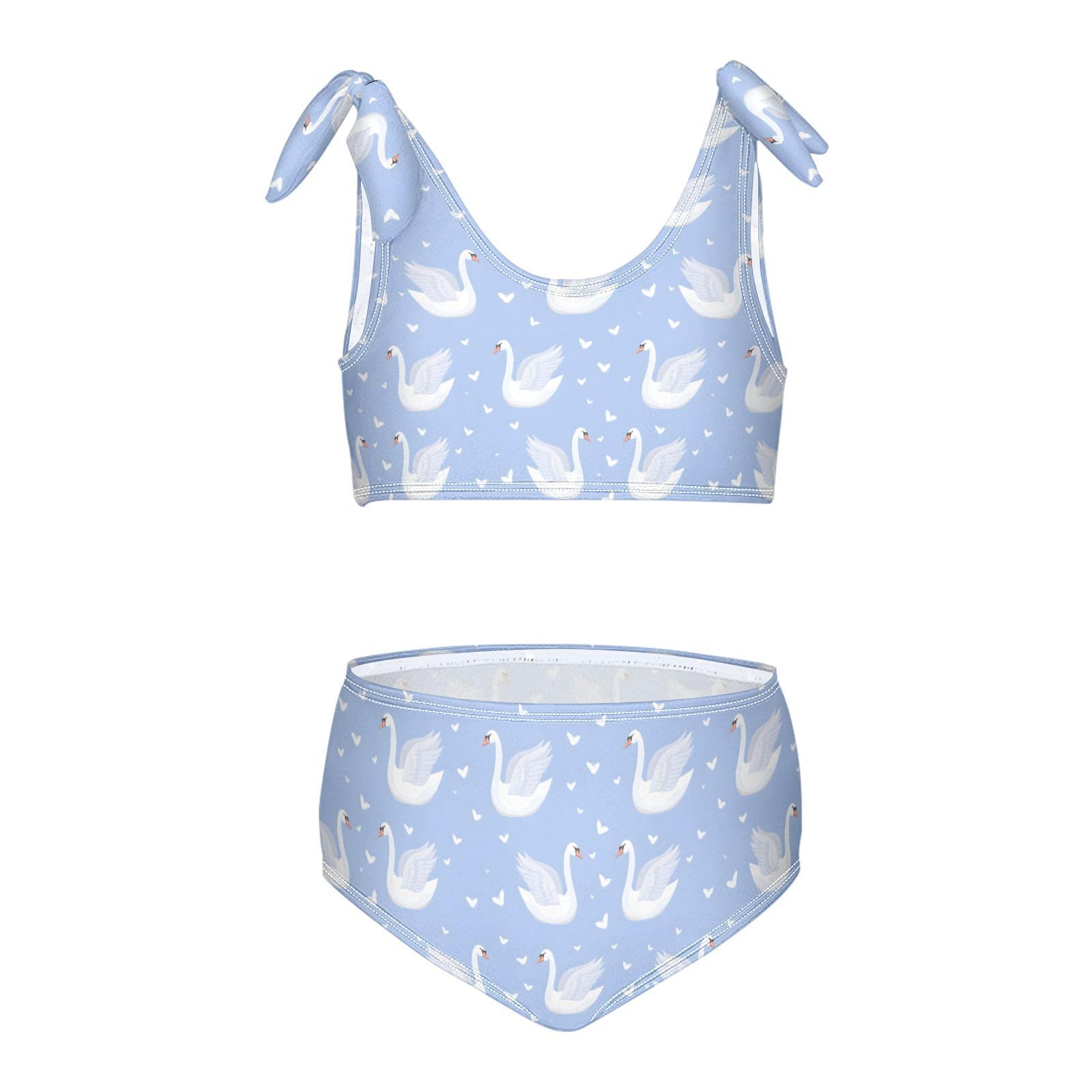 Swan Girls Two Piece Tankini Swimsuits Summer Bathing Suit Beach Swimwear Set, 4T Multicoloured