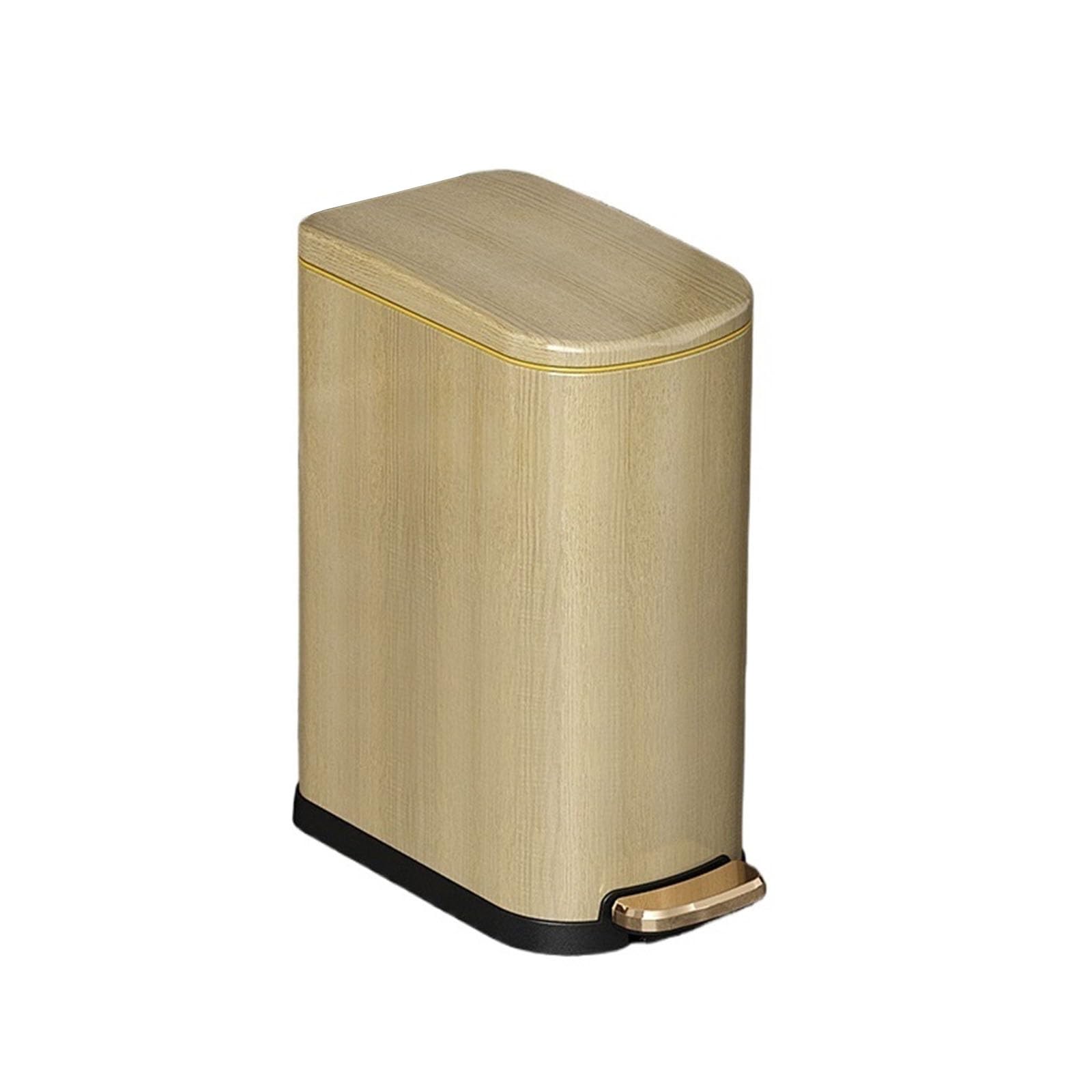 Cubo de basura y residuos para interiores de cocin Papelera De Cocina Con Tapa Dormitorios Y Oficinas bote de basura(Beige)