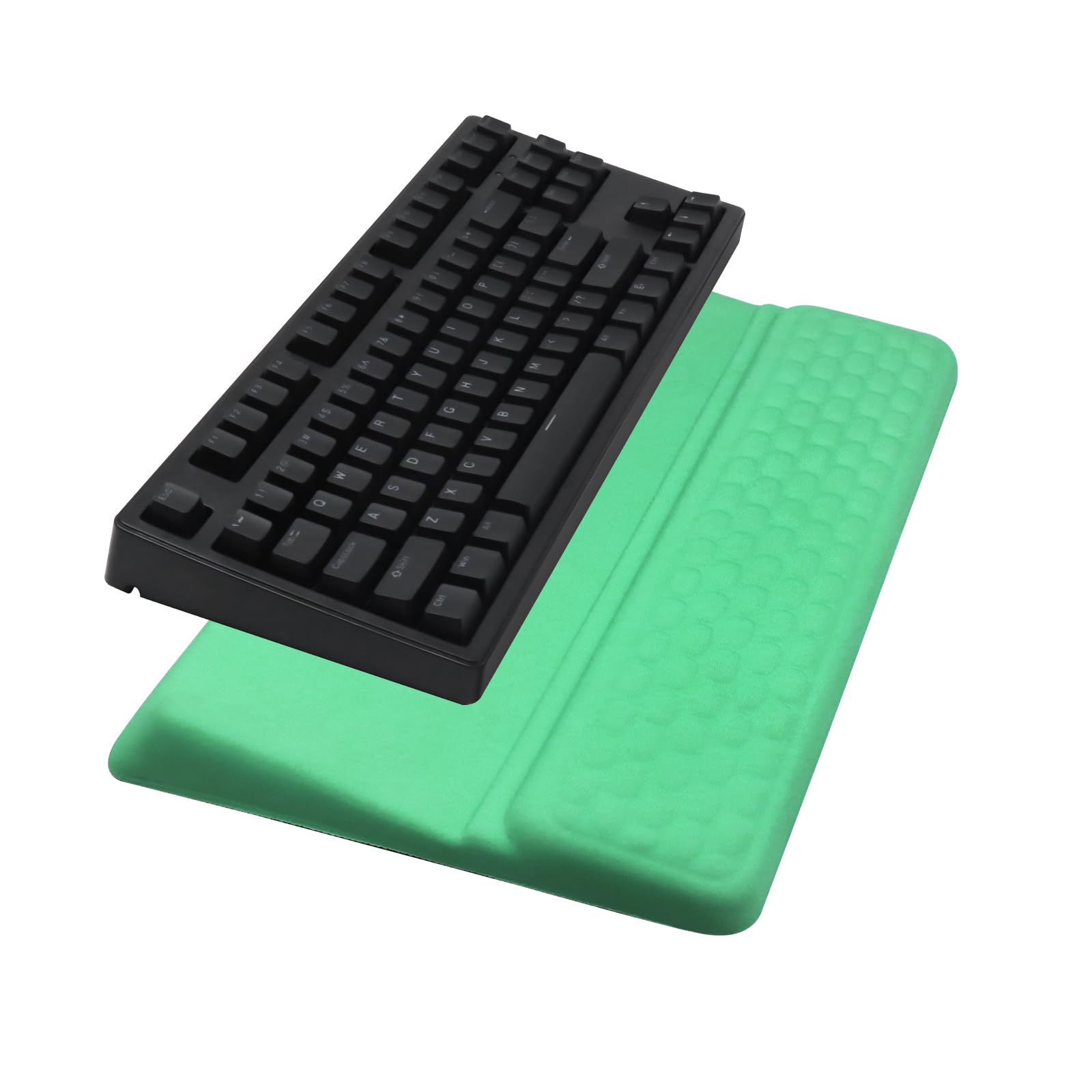 Computer Keyboard Stand Pad with Wrist Rest, Ergonomic Comfy Tilted Keyboard Holder, Keyboard Tray Support for Office Home (Green)
