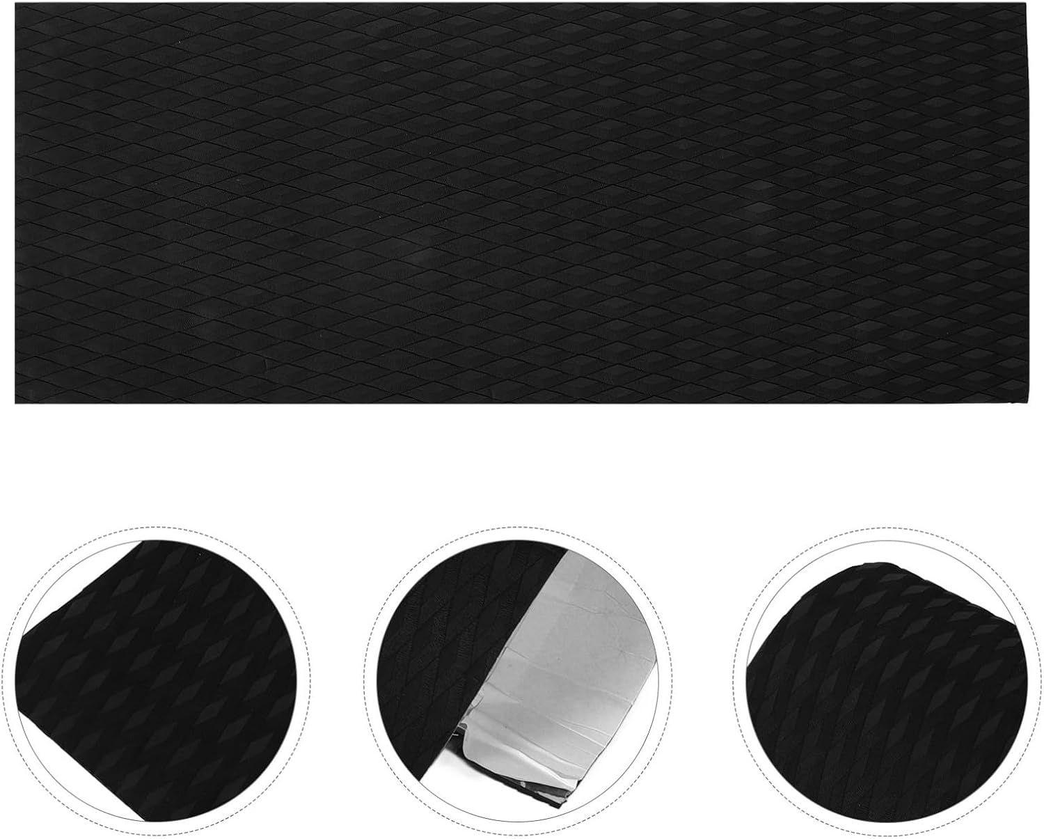 Black Eva Surfboard Traction Pad for Short Boards with Strong Adhesive Grip | Lightweight, Soft and Comfortable, Stable Traction for Water Sports Use