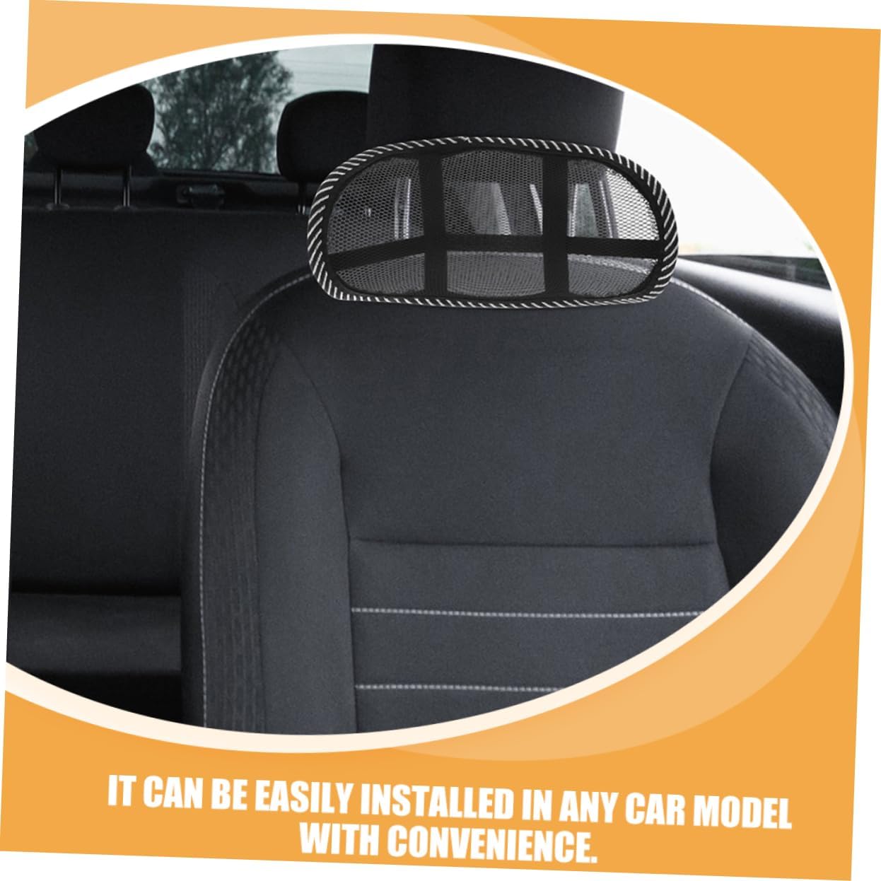 Car Headrest Support Steel Wire Neoprene Mesh Cloth 2pcs for Driving image 4