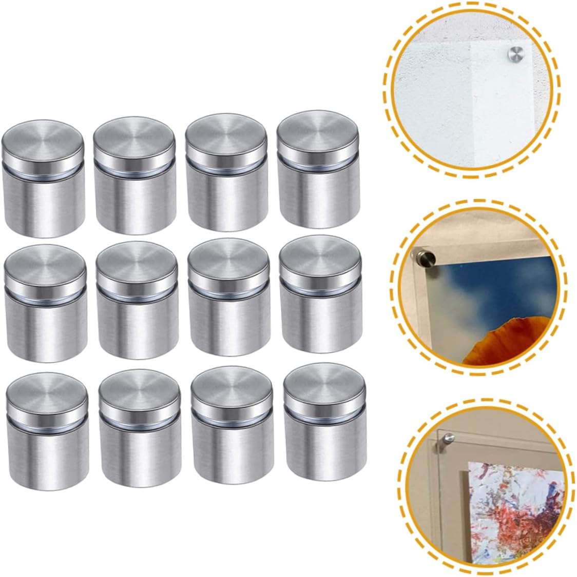 MAGICLULU 48pcs Stainless Steel Advertising Mount Screws for Nail Sign Displays Scratch Resistant Wall Fixings Easy to Use Decoration Hardware