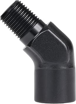 1/8 NPT Female to 1/8 NPT Male 45 Degree Fitting Adapter Coupler Union Aluminum Black