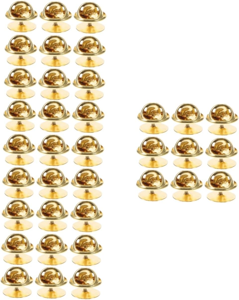 TEHAUX 200sets Pin Keepers Backs Locking Pin Backs for Hat Brooches and Craft Accessories
