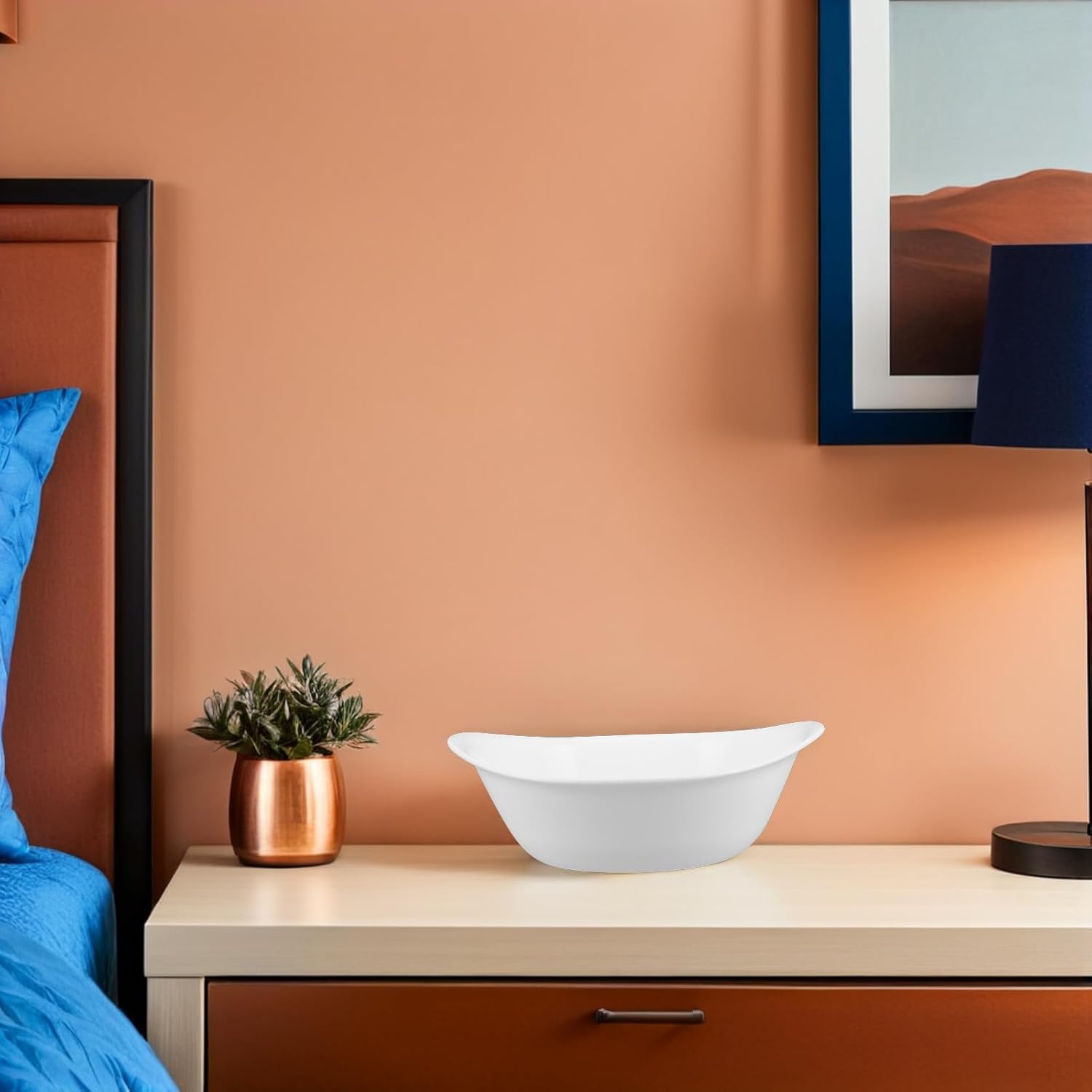 2pcs Acrylic Facial Wash Basin, Portable Oval Salon Spa Bowl