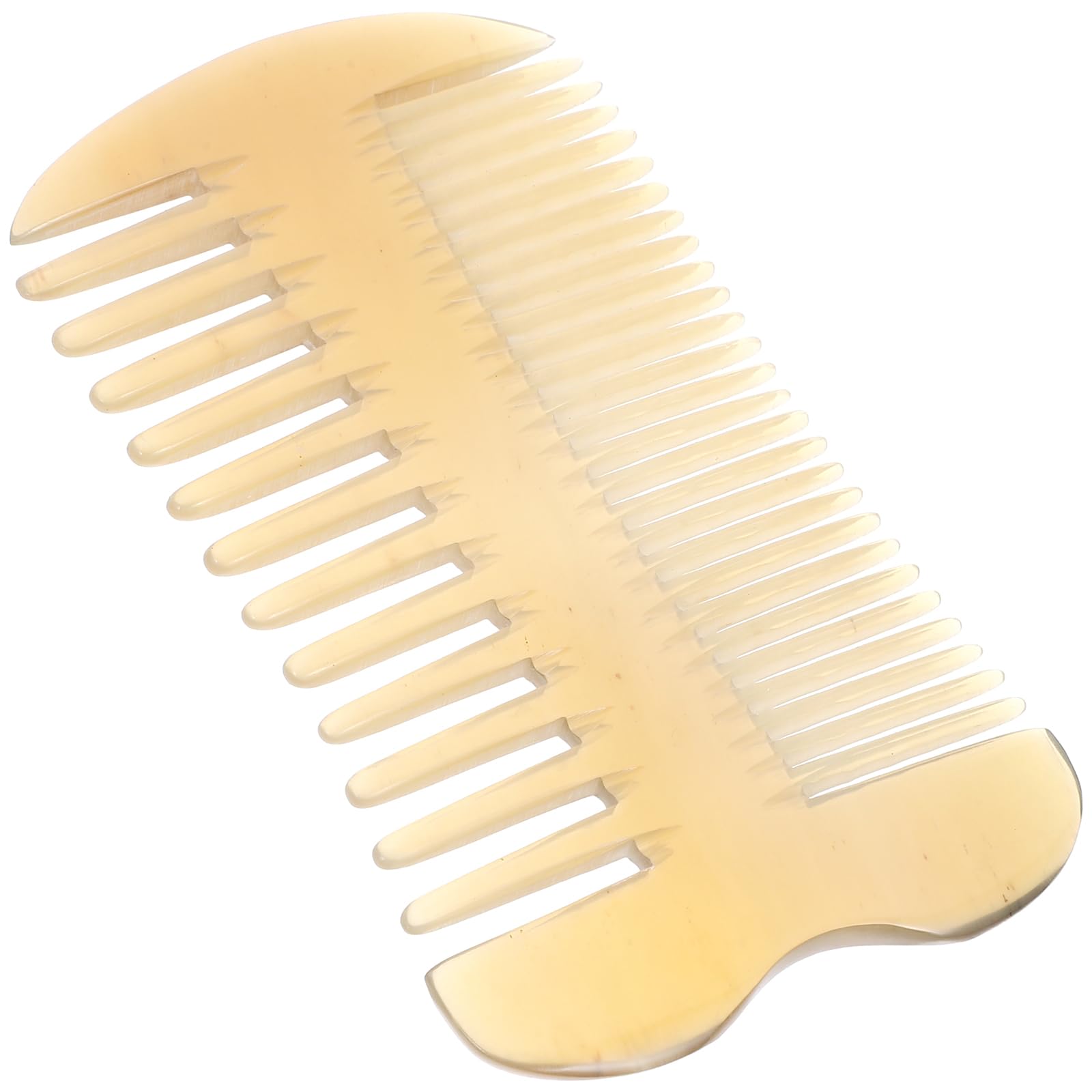 Minkissy Ochsenhorn-Kamm Doppelseitig – Antistatisch, Breite Zähne, Massagekamm Für Alle Haartypen