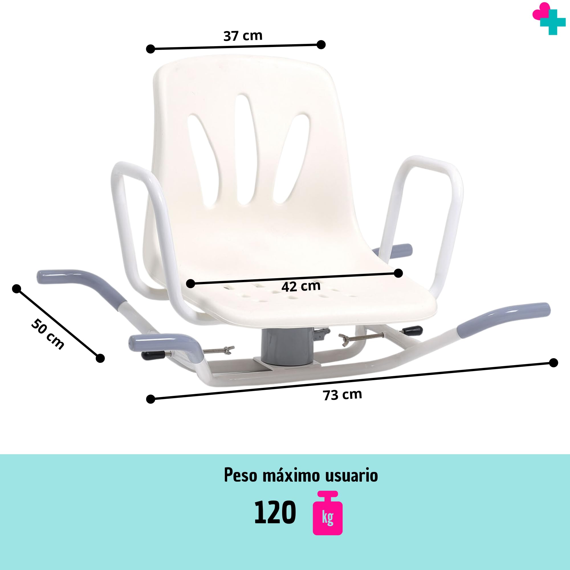 Asiento Giratorio 360º para Bañera. Asiento Giratorio Bañera Personas Mayores y Personas con Movilidad Reducida. Asiento para Bañera de Acero Inoxidable Sin Obras 4 Posiciones.