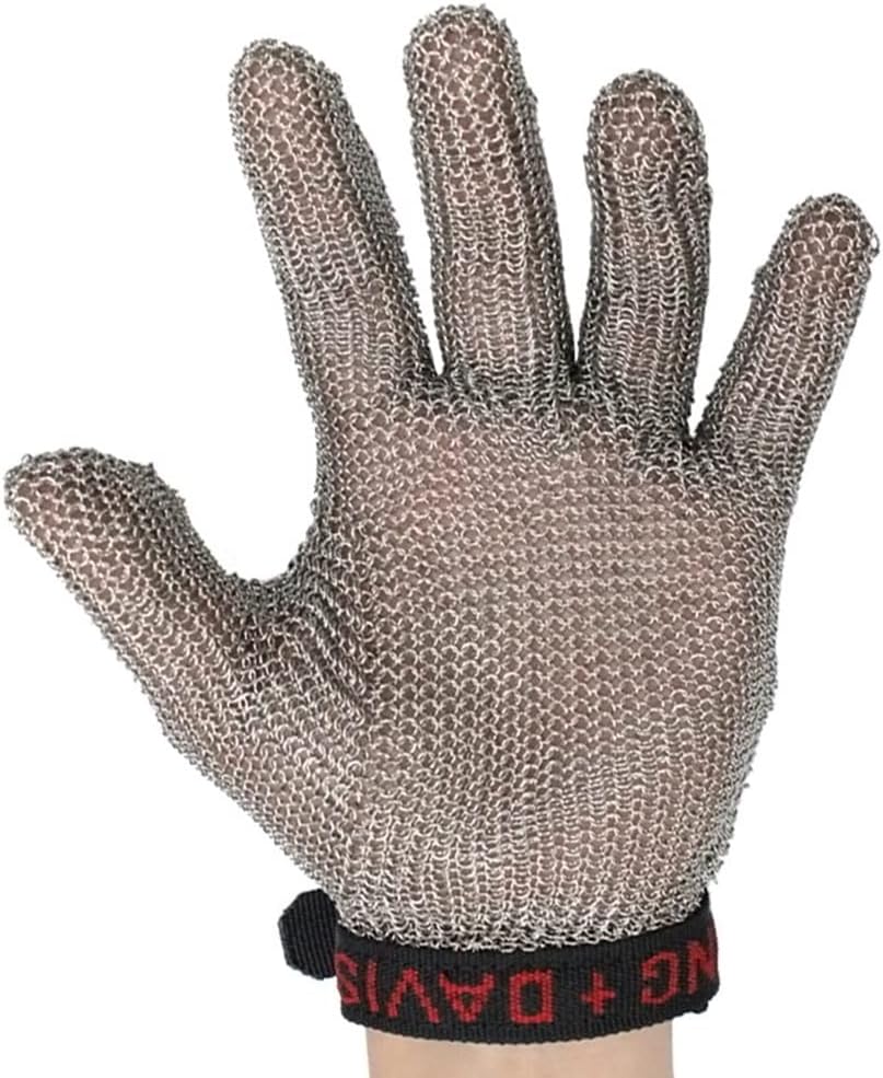 CXKJP Chef Butcher Cut Resistant Gloves - Stainless Steel Metal Chain Gloves - Non-Slip Easy Clean - Food Grade Safe (Size : L/A Pack of one)