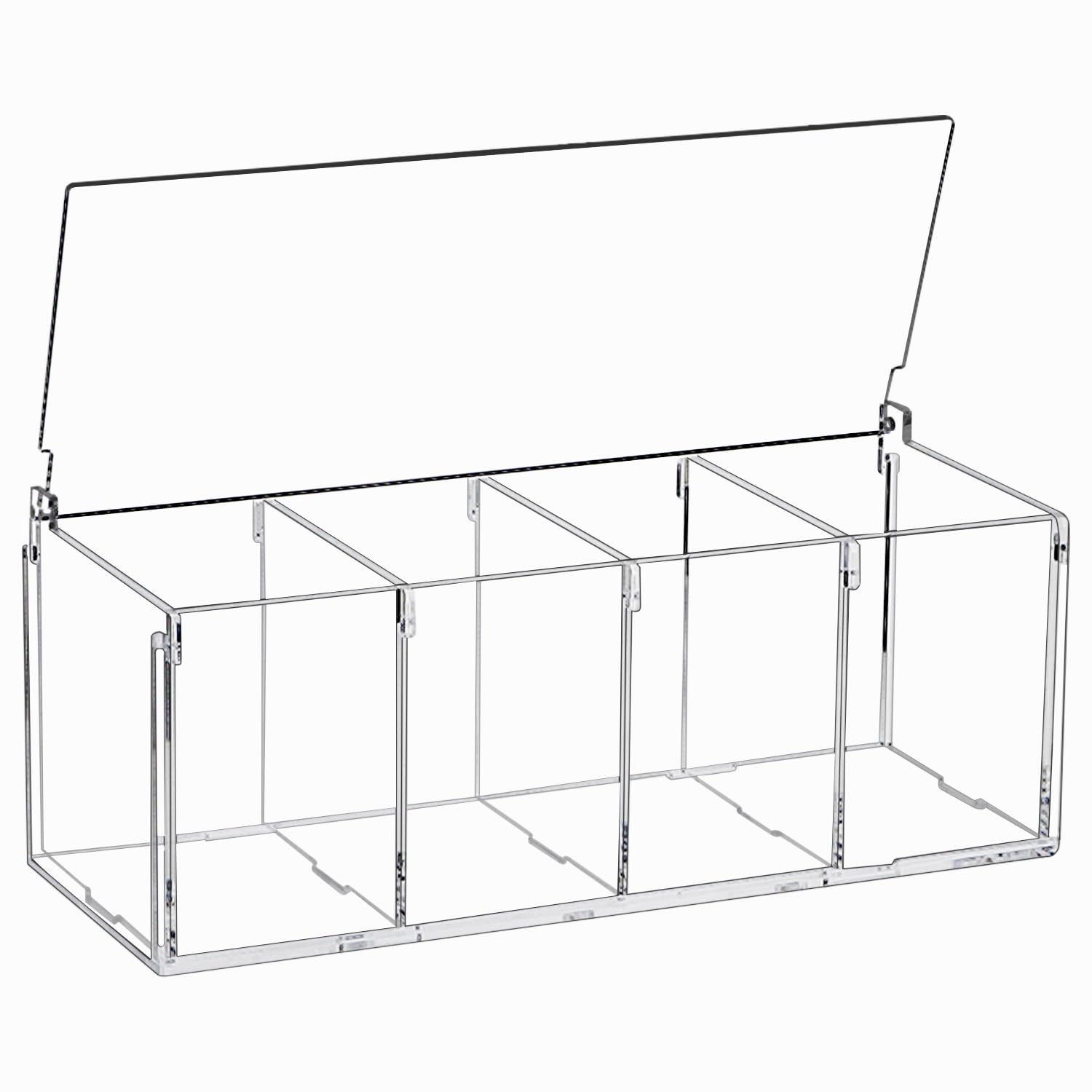 Support de capsules de café QWORK en acrylique transparent à 4 bacs de rangement