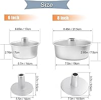 Vista 4 de Molde de pastel de comida de ángel de 6 pulgadas con parte inferior extraíble, molde redondo de aluminio para tartas de gasa, molde para hornear