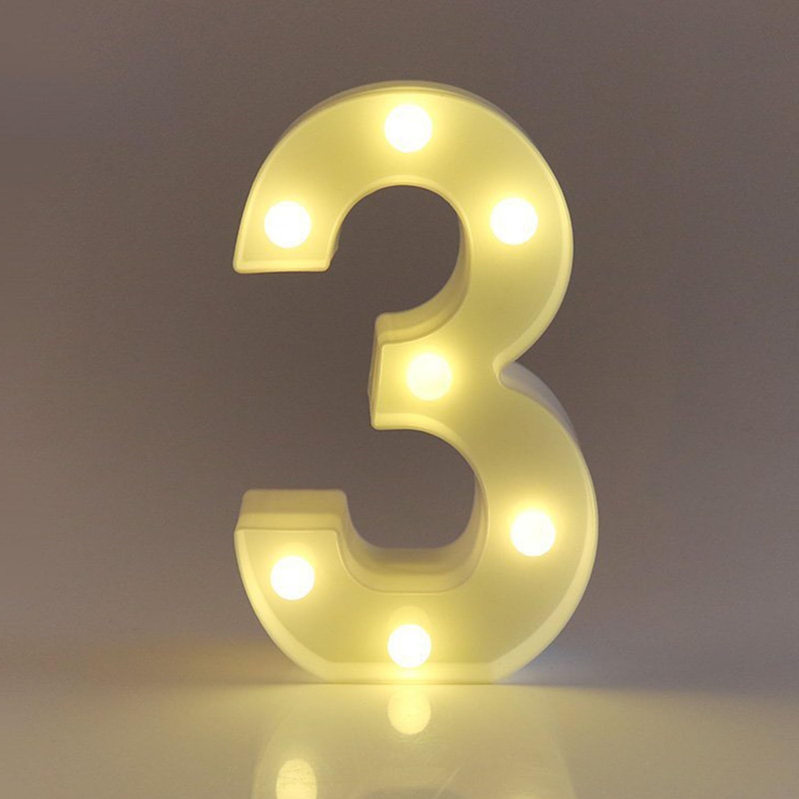 Marquee Letter Lights Sign Warm White LED Light Up Numbers 18th, 30th, 50th Birthday Party for Home Party Wedding Decoration (Color : Number 3, Size : 16CM/6.3in)