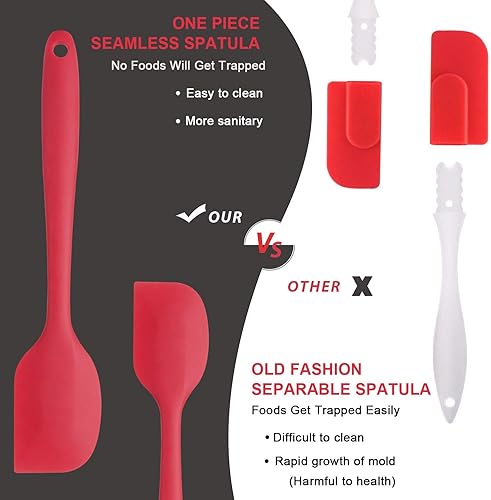 Miniatura 6 de Juego de 6 espátulas de silicona resistentes al calor, juego de espátulas de goma para utensilios de cocina antiadherentes, utensilios de cocina,