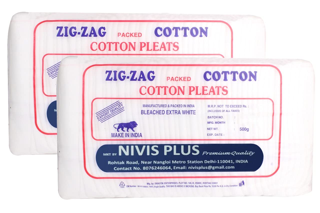NIVIS PLUS Zigzag Cotton 500g [ Pack Of 2 ] Net Premium For