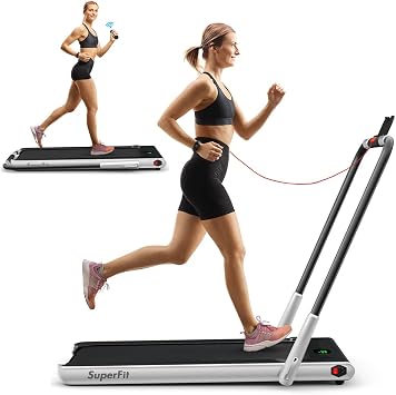 GYMAX Walking Pad, Foldable Under Desk Treadmill with LED Monitor, Remote Control, Smart App Control, Folding Portable Desk Treadmill for Office Standing Desk, Home Office Treadmill