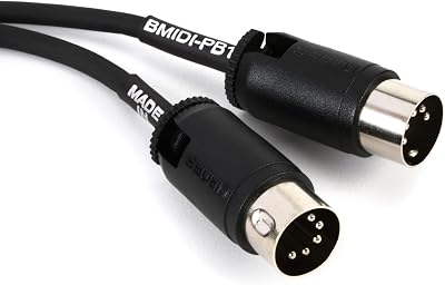 BOSS 1ft/30cm Length โ Space-Saving MIDI Cable with Multi-Directional connectors, Perfect for pedalboards and All MIDI Applications. (BMIDI-PB1)