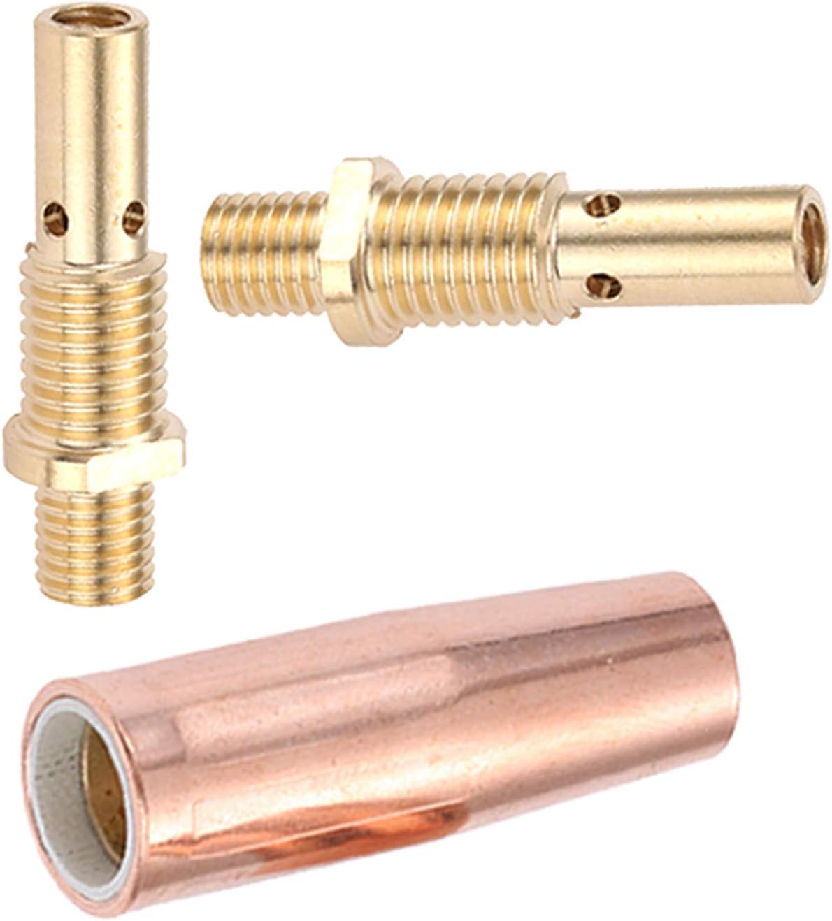 MIG Welding Gun Kit .035" Tip Nozzle Diffuser Fit for 100L Tweco Mini#1 Include (Contact Tips 11-35 0.035", Gas Nozzles 21-50 1/2", 35-50 Welding Diffuser) 40Pcs