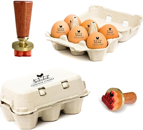 Miniatura 5 de Sello de huevo, sellos de huevos personalizados para huevos frescos, diseños únicos personalizados para huevos de gallina de granja, marca en huevos