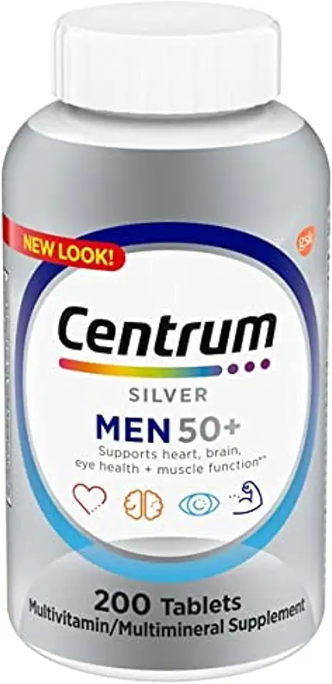 Centrum Silver Multivitamins for Men Over 50, Multimineral Supplement, 200 tablet