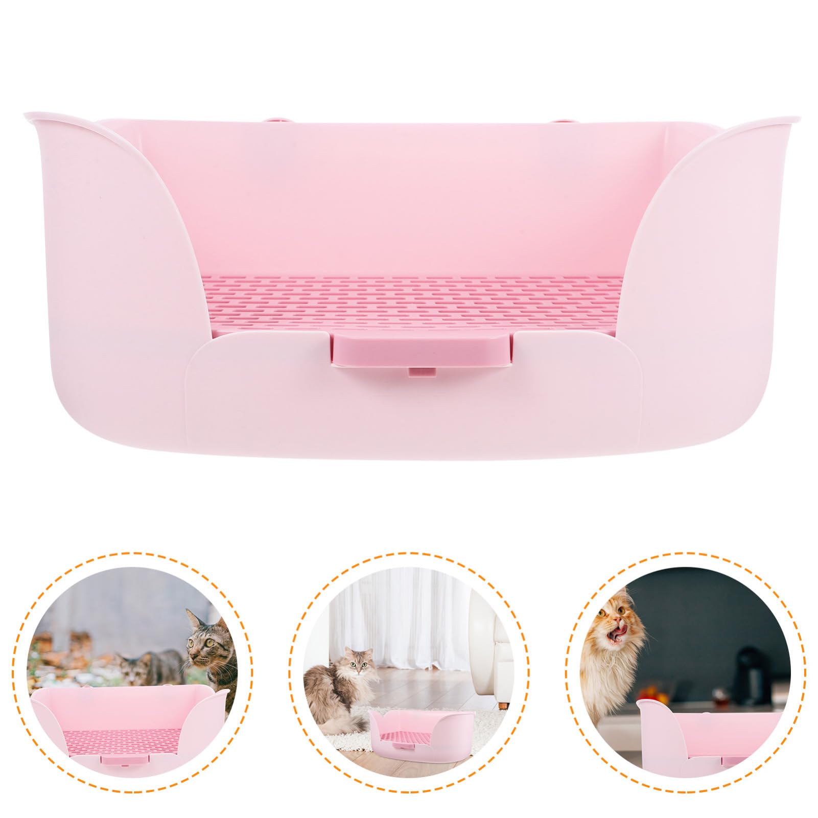 Happyyami Lettiera per Piccoli Animali WC per Conigli e Cavia Box per Rifiuti Facile da Pulire Design Rete Adatto per Coniglietti Cani e Criceti
