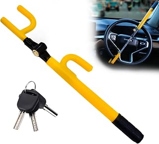 Ultra Secure Car Steering Wheel Lock, No Scratch Dual Locking Hooks, Anti Theft Car Device Wheel Locks for Cars with Metal Bars, Anti-Pick Car Lock Secures Cars, Trucks