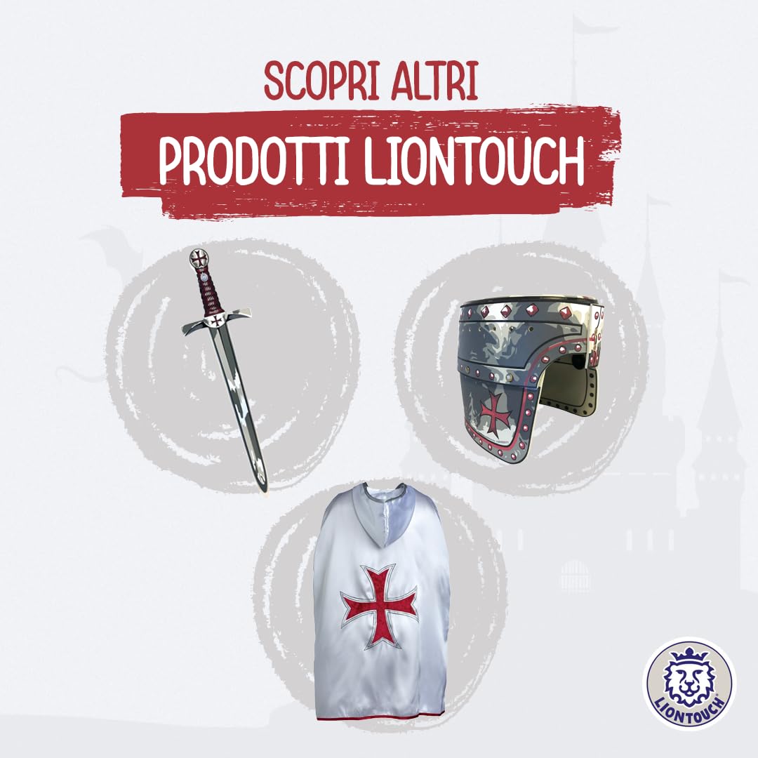 Liontouch - Scudo Cavaliere di Malta - età 3-8 Anni | Arma Giocattolo Medievale in Gommapiuma con Croce di Malta Rossa per Giochi di Ruolo | Accessorio Sicuro per Battaglie, Travestimenti e Costumi