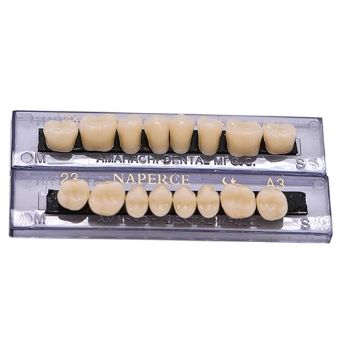 Miniatura 9 de Angzhili Dientes falsos de resina acrílica sintética dental para Halloween juegos de dientes de terror sombra A3 superior e inferior 168 piezas