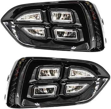 BAKUGO 2Pcs Car LED Daytime Running Light Fog Lamp Cover DRL Turn Signal Light for Hyundai Accent 2017 2018 2019 2020