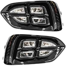 BAKUGO 2Pcs Car LED Daytime Running Light Fog Lamp Cover DRL Turn Signal Light for Hyundai Accent 2017 2018 2019 2020