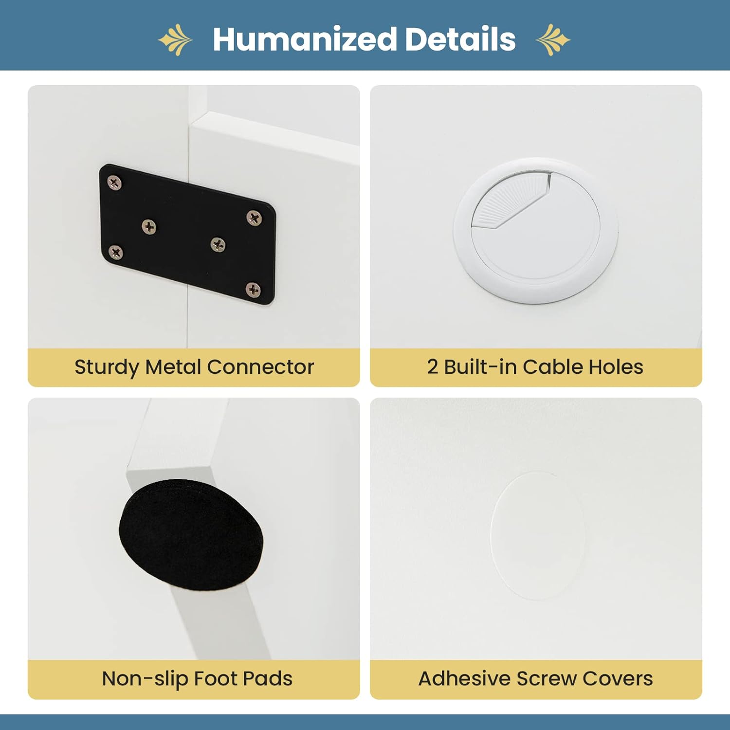 Giantex L Shaped Computer Desk, 51" Large Corner Desk with 2 Cable Holes & 2 Storage Shelves, Modern Office Gaming Table, Writing Study Workstation with CPU Stand for Home Office, White