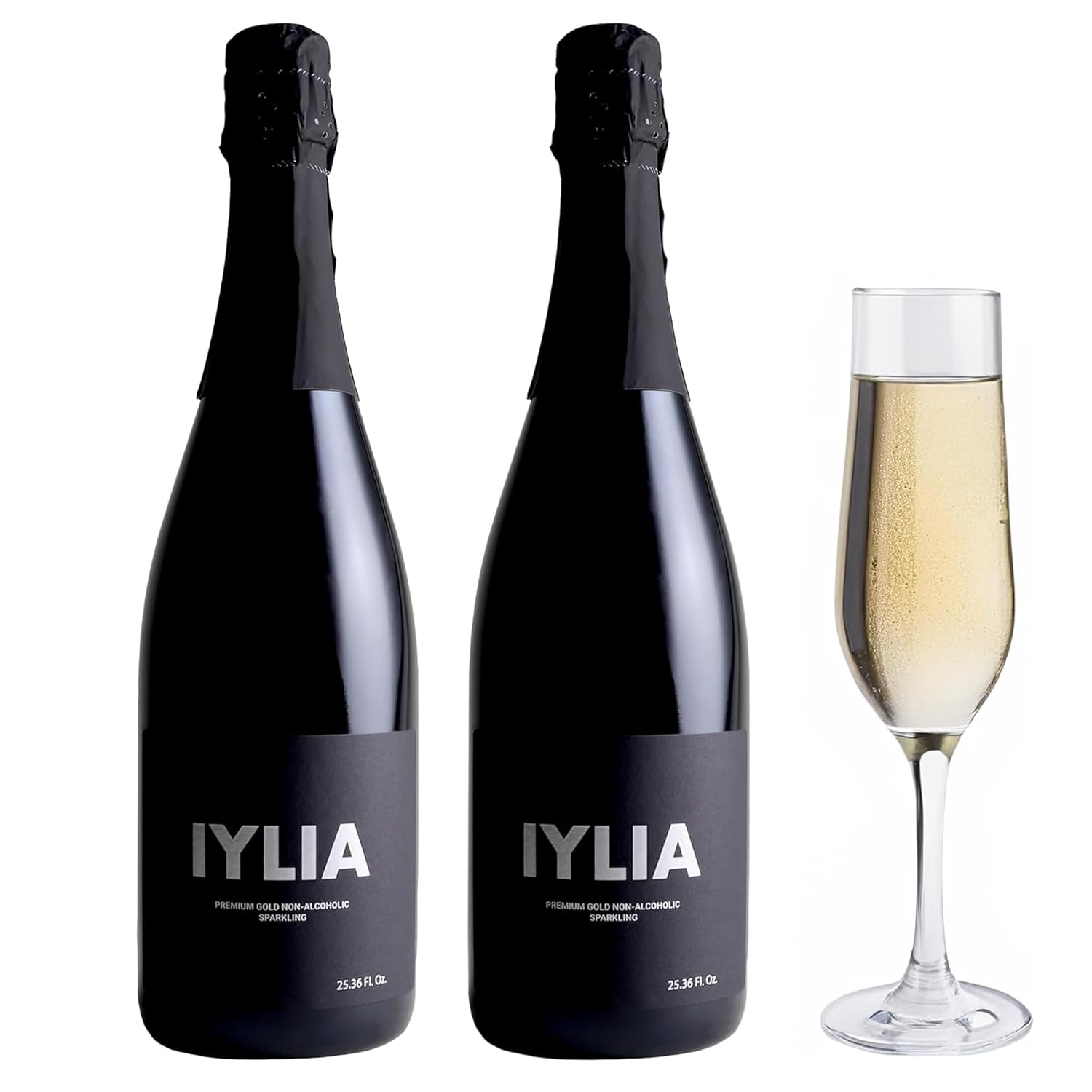 IYLIA Non Alcoholic Sparkling Wine, White (750ml) 1 Pack – Premium Spanish Alcohol Free Wine, 0.0% ABV, Made with Muscat Grapes – Bubbly Alternative, Dealcoholized - Vegan & Gluten-Free