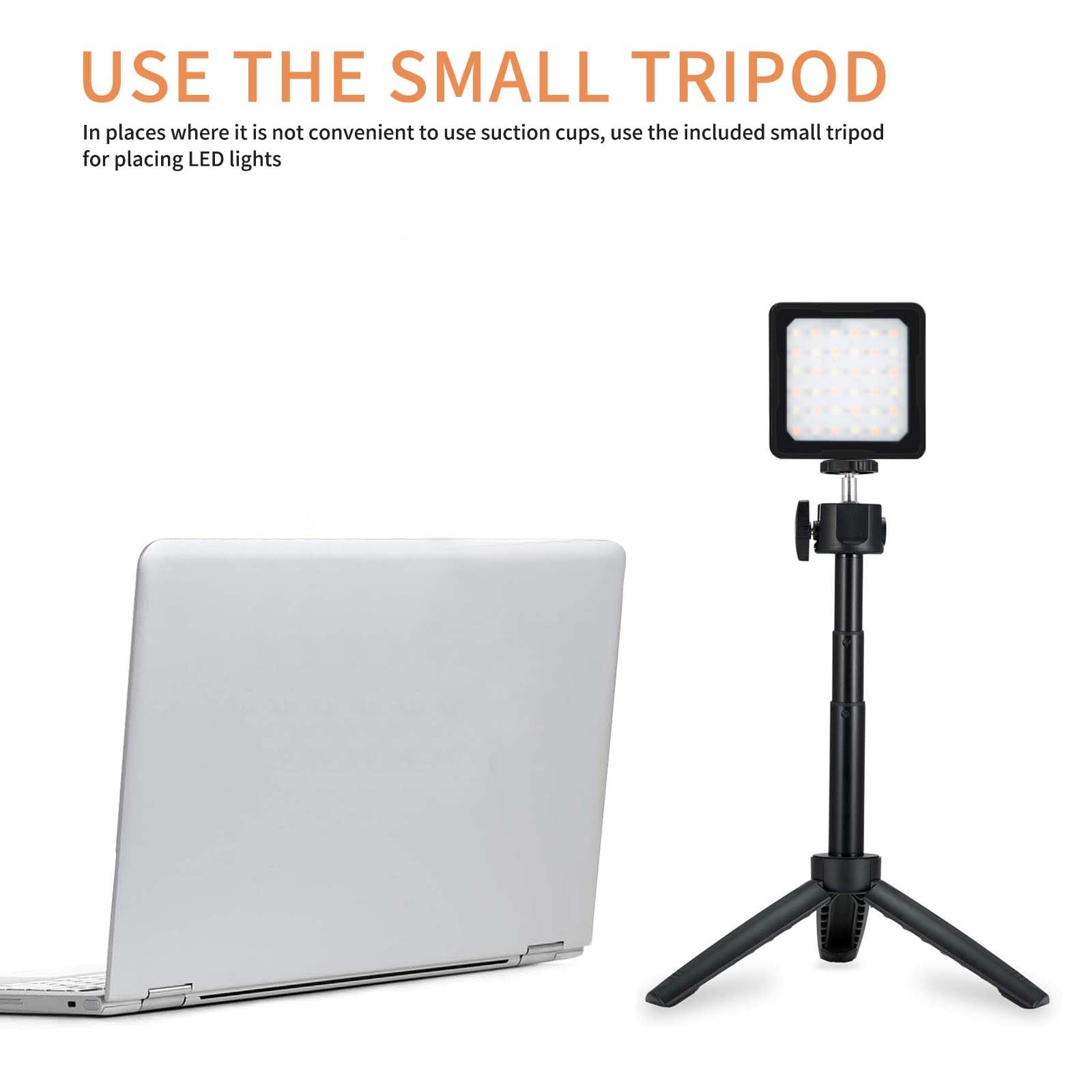 CL-36 Luce LED Set luci LED Luce video Staffa con mini ventosa e supporto per treppiede e diffusore inclusi Per illuminazione di conferenze/videoconferenze