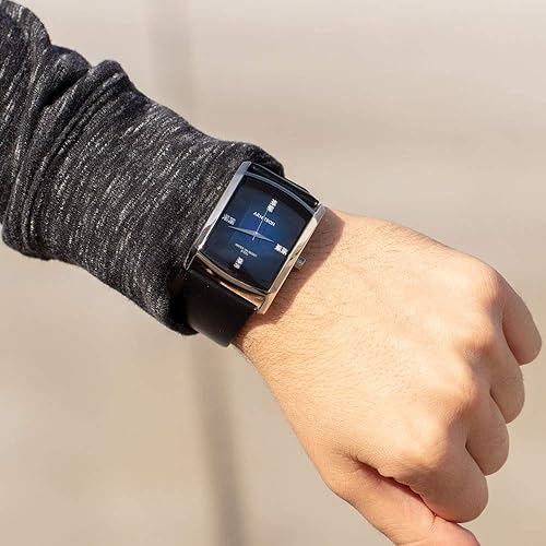 Miniatura 7 de Armitron Reloj de correa de cuero con detalles de cristal genuino para hombre