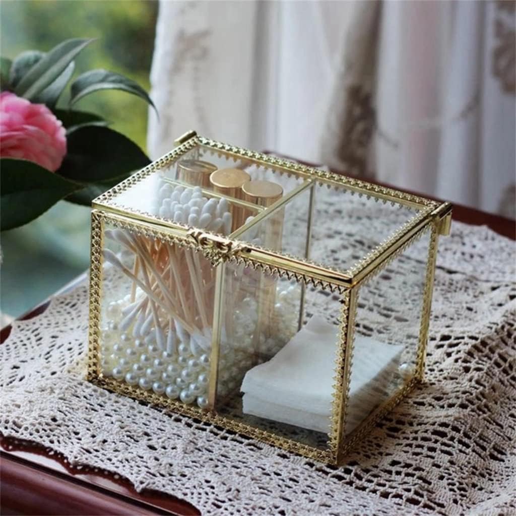 Transparent Glass Ring Box Cosmetic Storage Box Clear Glass Jewelry Box Jewelry Organizer Holder