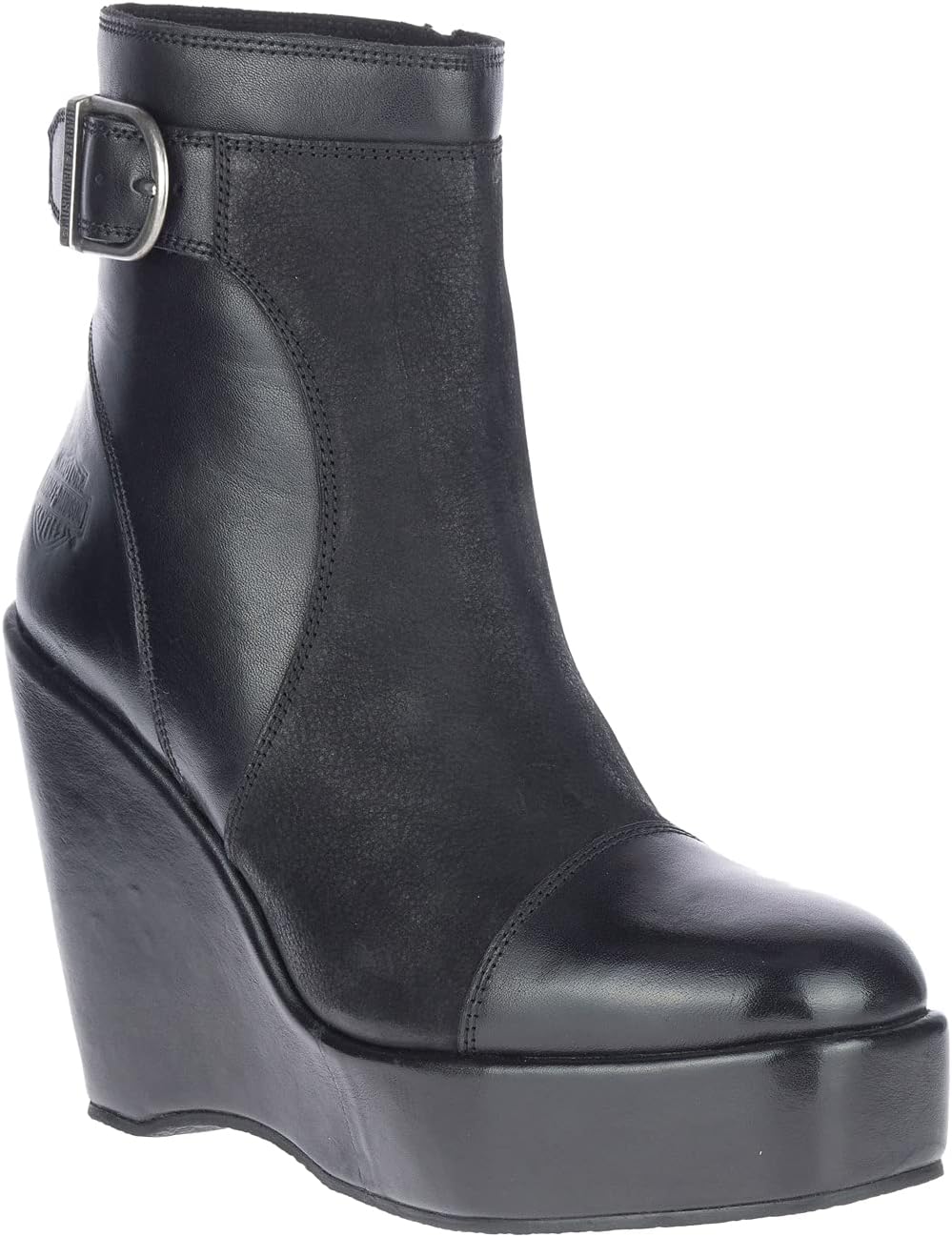 Harley-Davidson Women's Celina Black 4.5-Inch Fashion Wedge Booties, D84731