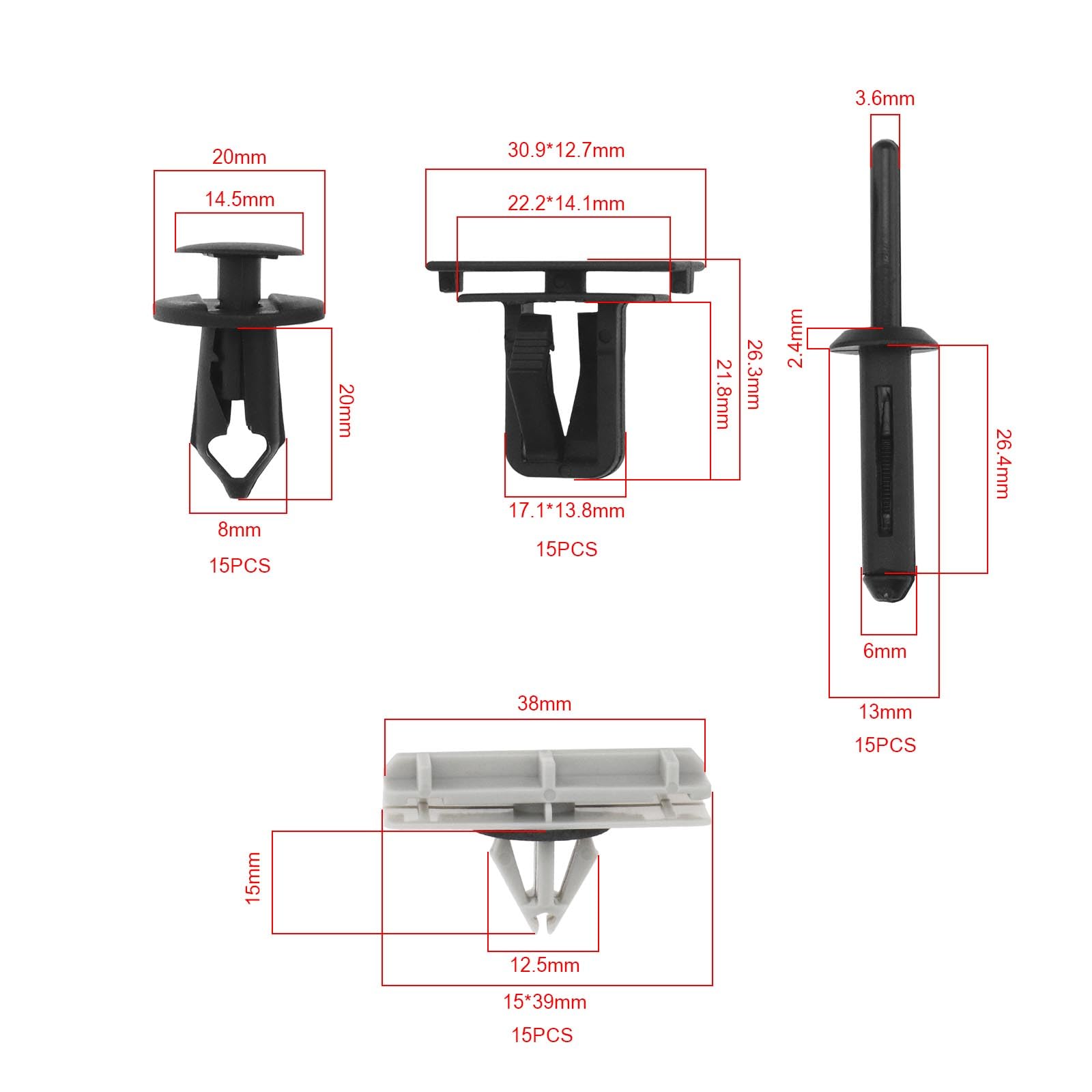 DZMZL Clip di fissaggio per paraurti posteriore per parafango, multiuso, 5160260-AA per Jeep Patriot Compass per Chrysler 200 300, per Dodge Caliber Charger Dart per Ram 1500, 10 pezzi DZMZL Clip di fissaggio per paraurti posteriore per parafango, multiuso, 5160260-AA per Jeep Patriot Compass per Chrysler 200 300, per Dodge Caliber Charger Dart per Ram 1500, 10 pezzi
