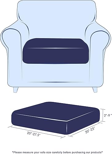 Miniatura 6 de SUBRTEX Funda de cojín elástica suave para asiento de sofá, funda de elastano adecuada para 1-2-3 plazas, repuesto para protector de muebles (café,