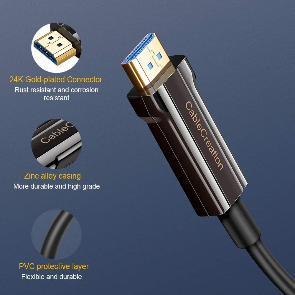 Lіmіtеd Stосk Cablecreation 8K HDMI Fiber Optic Long Cable, High Speed 48G HDMI 2.1 Male to Male Cord, for PS5/4, Nintendo Switch, Roku, Xbox, Gaming Monitor, Laptop,Blu-ray, TV. Support 3D,eARC,Dolby Vision,HDR,8M 40% оƒƒ Dіѕсоunt Cablecreation 8K HDMI Fiber Optic Long Cable, High Speed 48G HDMI 2.1 Male to Male Cord, for PS5/4, Nintendo Switch, Roku, Xbox, Gaming Monitor, Laptop,Blu-ray, TV. Support 3D,eARC,Dolby Vision,HDR,8M