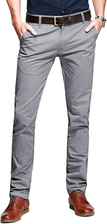 Match Mens Regular-Fit Casual Flat Front Chino Pants