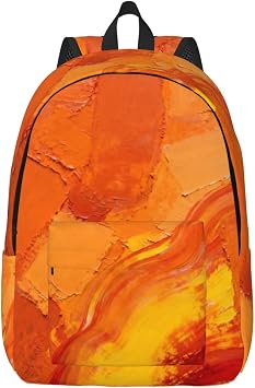 Orange color tone Black Backpack - Backpack with Multiple Color Options for Commute, Travel and Daily Use