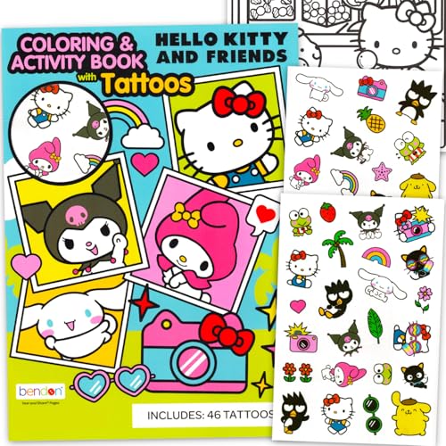 40+ Hello Kitty Temporary Tattoos for Kids Coloring Party Favors Bundle image 3