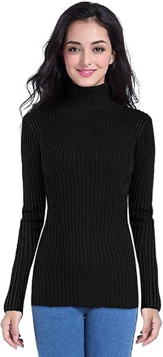 DENIMHOLIC Women's Cotton Turtle Neck Sweater
