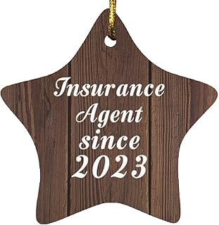 Christmas Tree Decoration, Insurance Agent Since 2023, Star Ornament D, Gifts for Birthday Anniversary Valentines Mom Mothers Fathers Day Party, to Men Women Him Her Friend Mom Dad