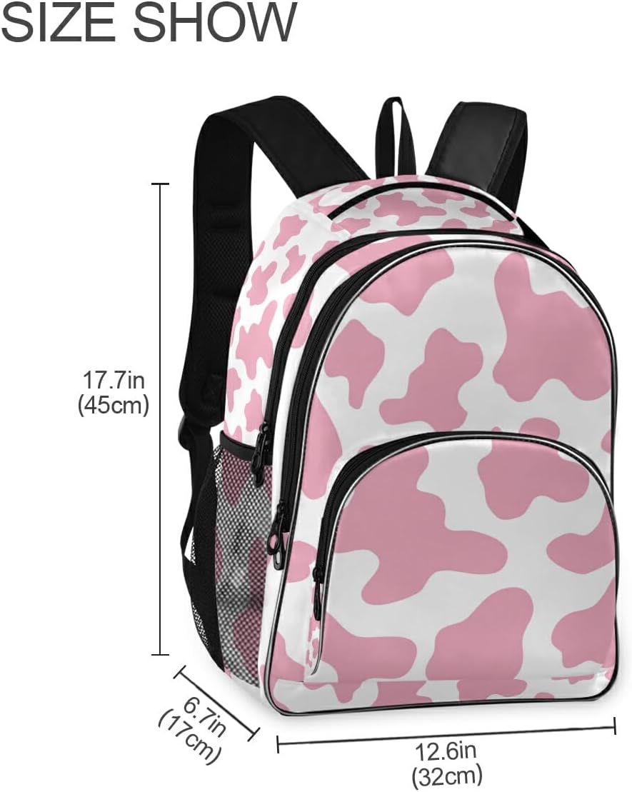 OREZI Fashion Backpack for Women Girl,Pink Cow Print Camo Camoflage Schoolbag Backpack Bookbags Travel Bag Casual Daypack Rucksack for Student Teenagers kid's