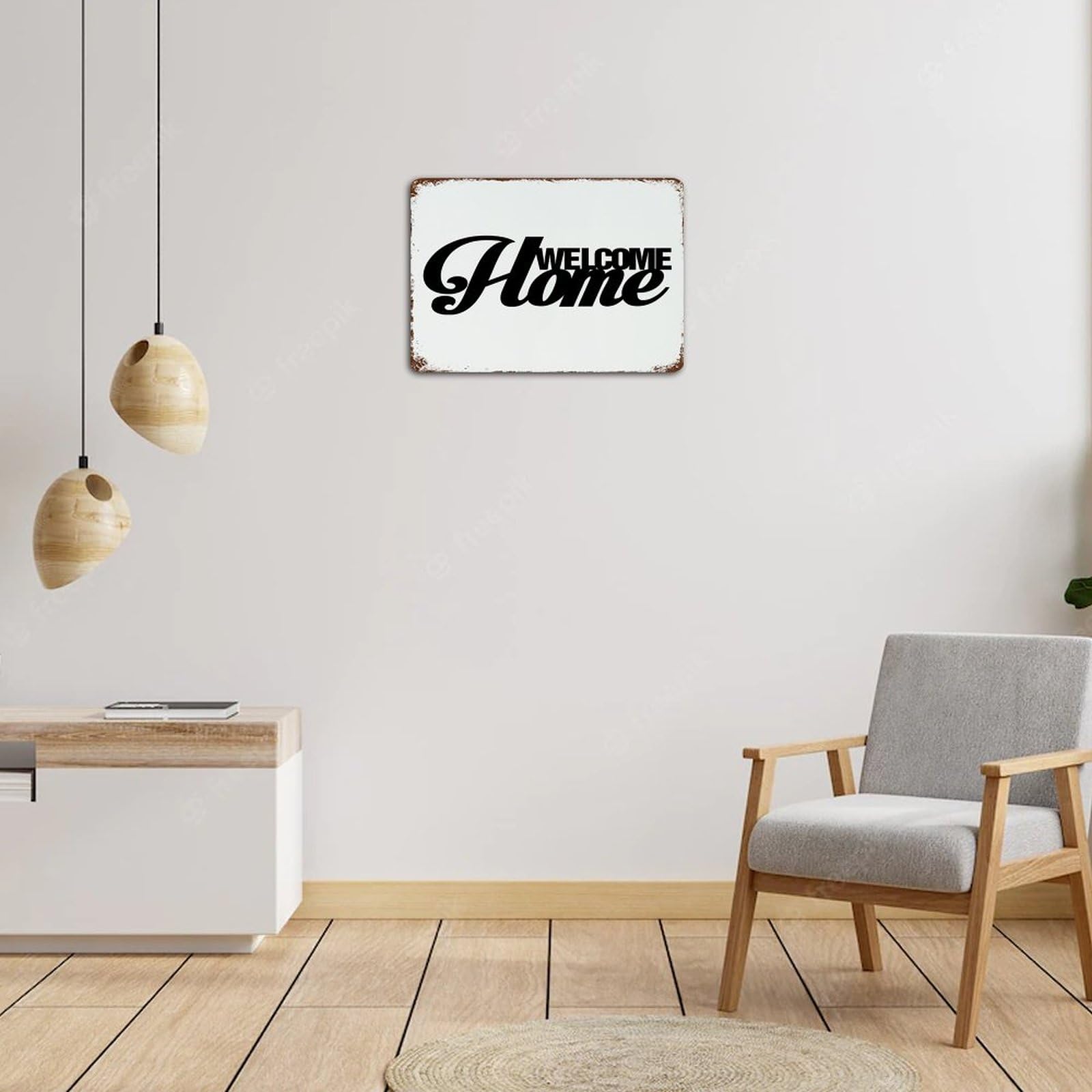 Plaque Métal Vintage "Welcome Friends" - 30x40 Cm - Décoration Murale Jardin, Cuisine, Ferme - Style Industriel - 3