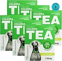 Kit Coleira Contra Pulgas E Carrapatos TEA 327 Cães Grandes König 38g C/ 57cm C/ 6 unidades
