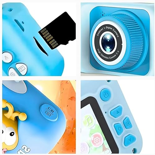 Câmera Fotográfica Digital Infantil Com Capa Anti-Queda (Azul) - YODHE