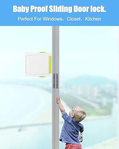 Miniatura 6 de Cerradura de puerta corredera, cerraduras de seguridad a prueba de niños para puertas de vidrio, armarios y armarios (apto para espacios de trabajo