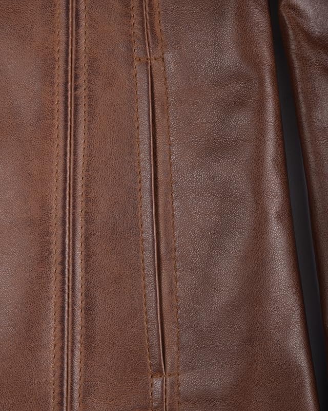 Blingsoul Disc Brown Womens Leather Blazer - Real Leather Jacket Coat For Women | [1304955] Bitonto Brown, XL