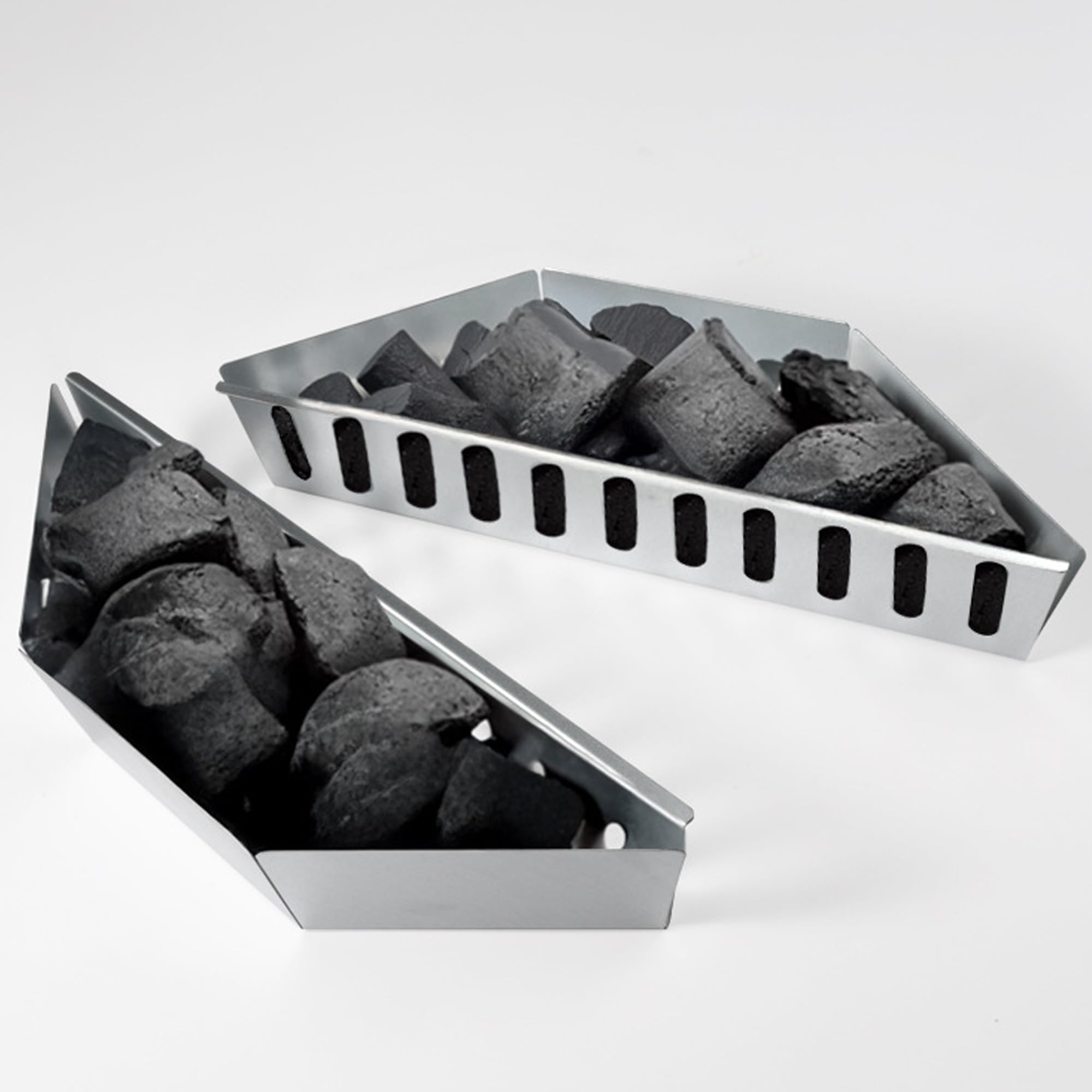 Cestino per Carbonella da Barbecue in Acciaio Inox BBQ Charcoal Basket, Pezzi per un Calore Uniforme Nella Griglia Del Bollitore, Cestino Di Carbone, Facile Da Pulire e Sovrappostibile