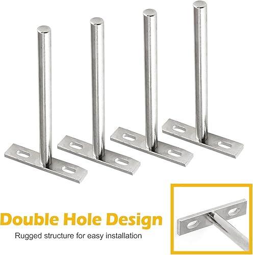 Miniatura 10 de Luomorgo 4 soportes flotantes de 3 pulgadas, soporte oculto para estantes flotantes de madera, tornillos y tapones de pared incluidos